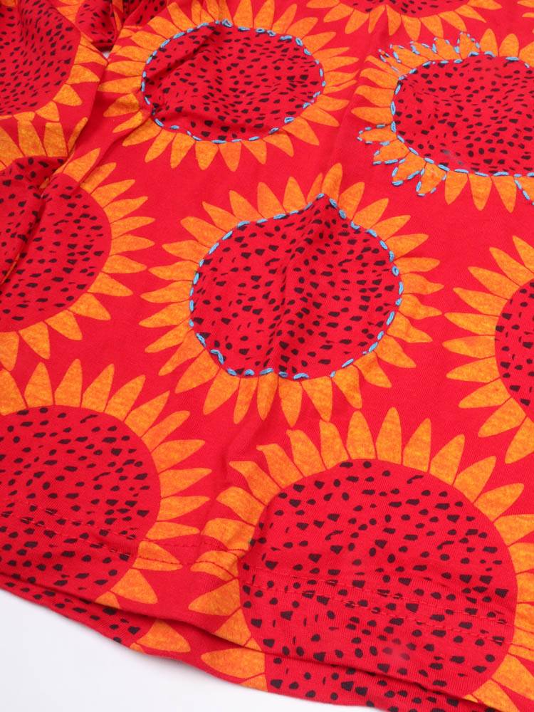 Camiseta crop sol con detalle crochet CAEV54