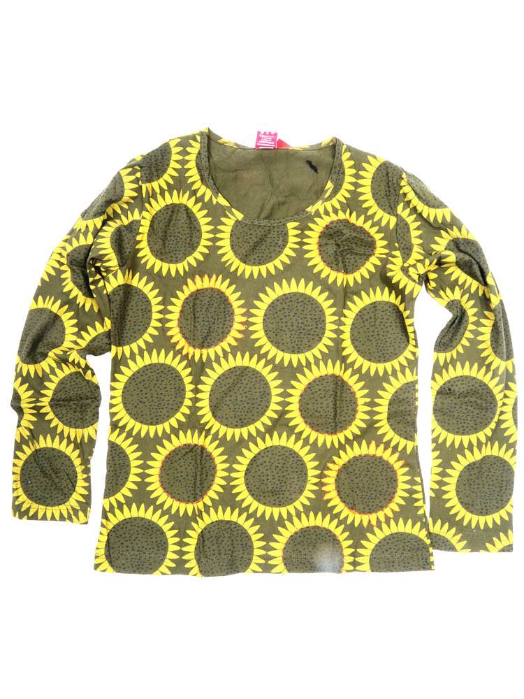 Camiseta sol estampado con detalle crochet CAEV55 color Verde