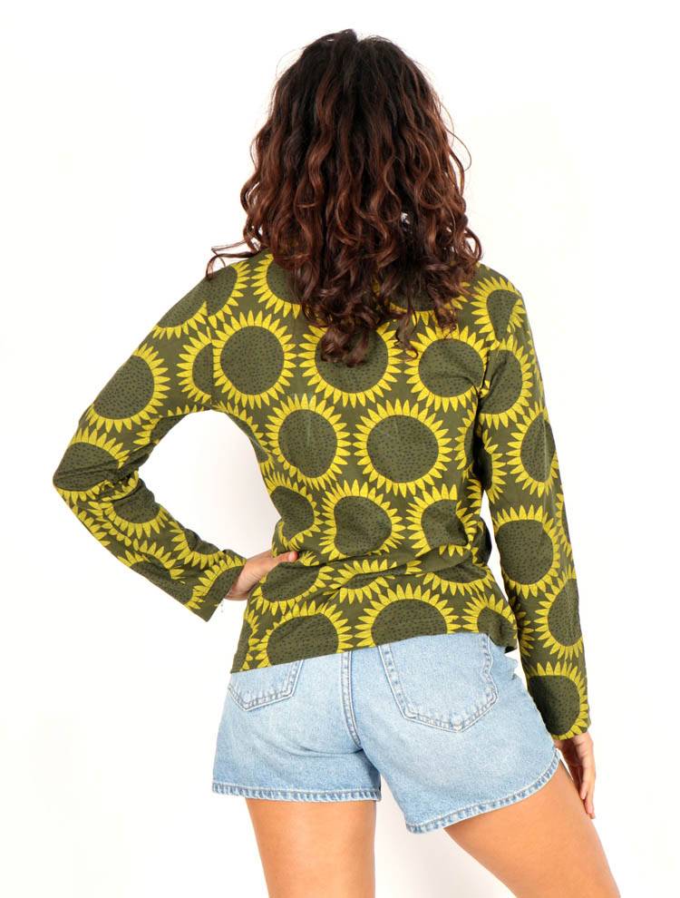 Camiseta sol estampado con detalle crochet CAEV55