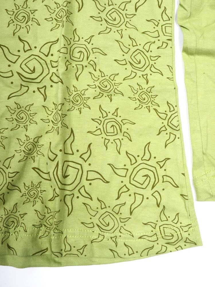 Camiseta de mujer con sol tribal y crochét CAEV56