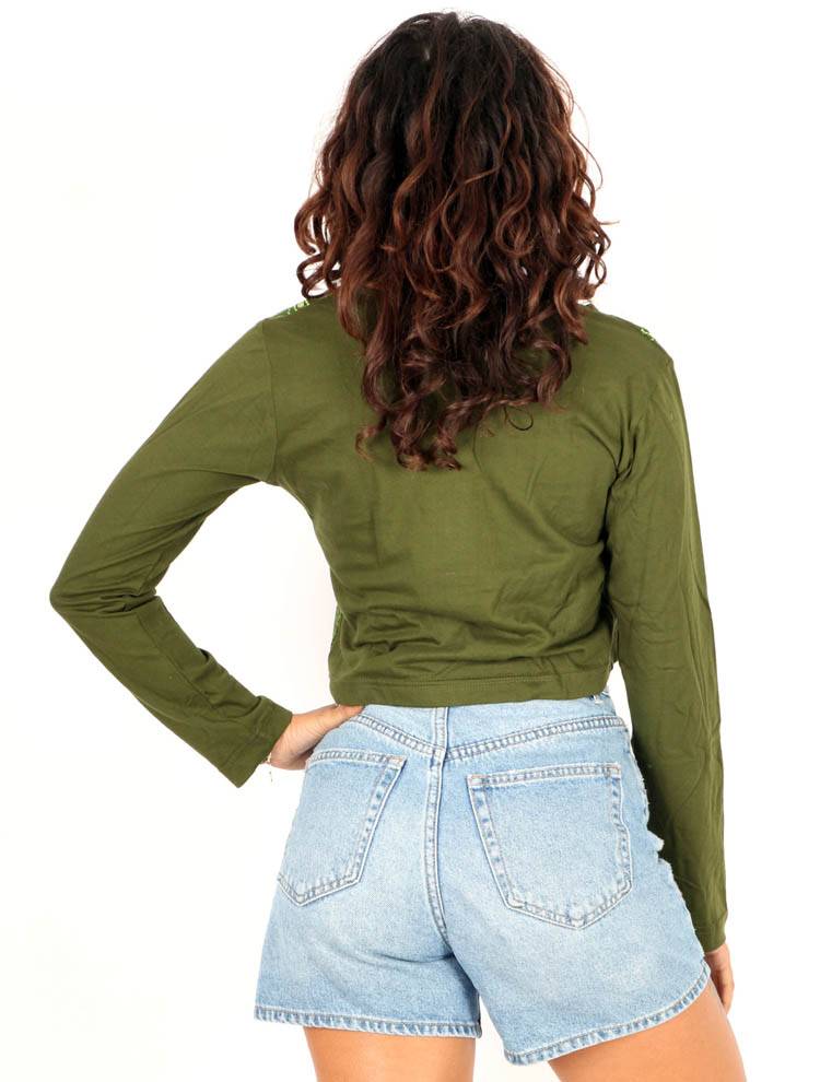 Camiseta sol artesanal efecto lavado crochet CAEV57