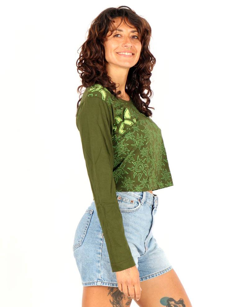 Camiseta sol artesanal efecto lavado crochet CAEV57