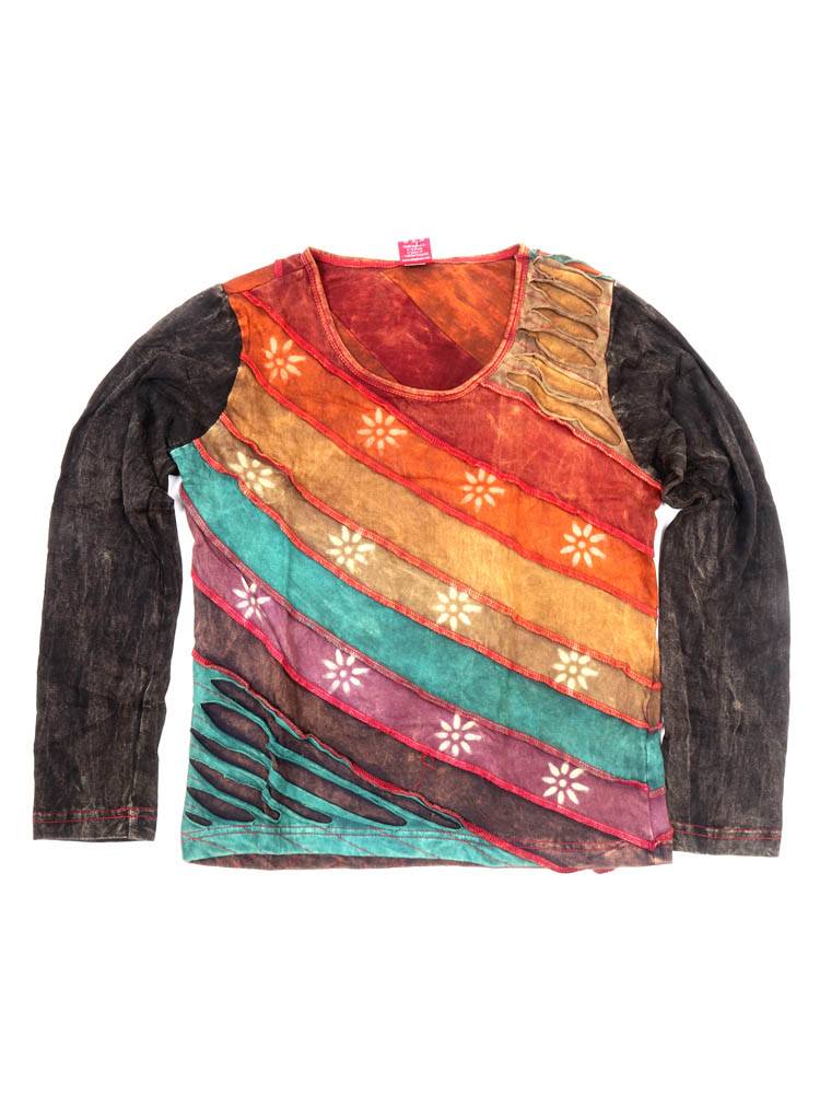 Camiseta patchwork con acabado artesanal único CAEV59