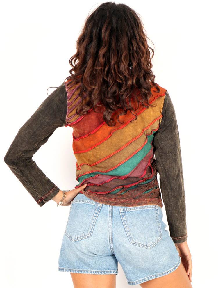 Camiseta patchwork con acabado artesanal único CAEV59