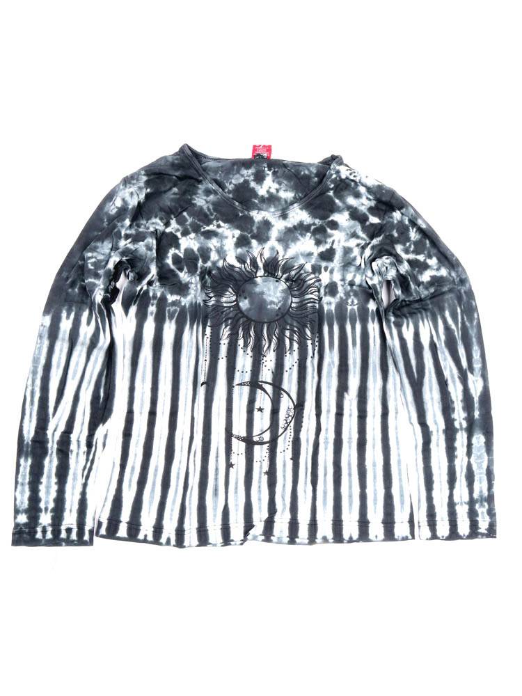 Camiseta tie-dye sol y luna artesanal CAEV61 color Negro