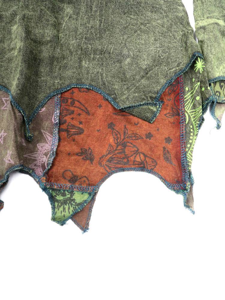 Top asimétrico con bordado floral artesanal CAEV63