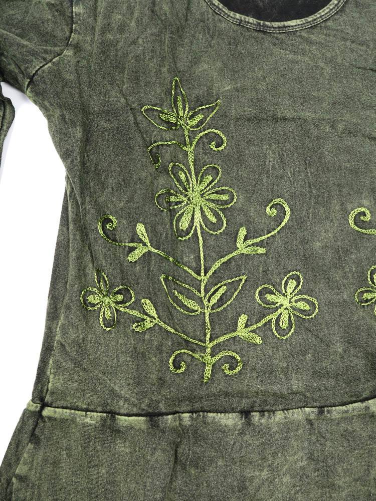 Top asimétrico con bordado floral artesanal CAEV63