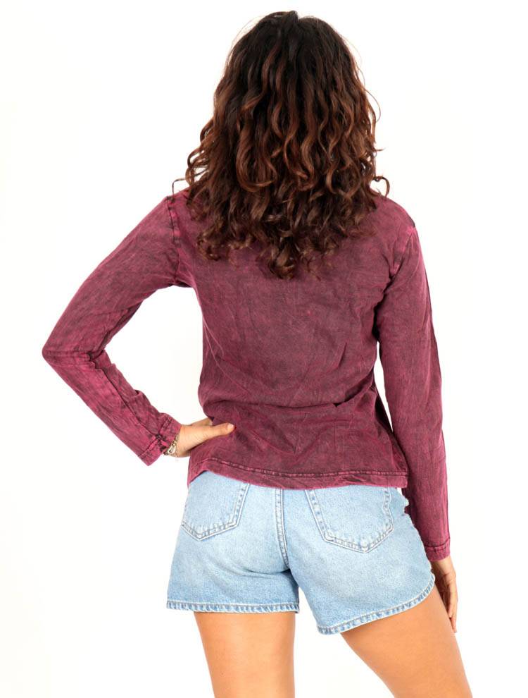 Camiseta sol y luna con efecto lavado artesanal CAEV64