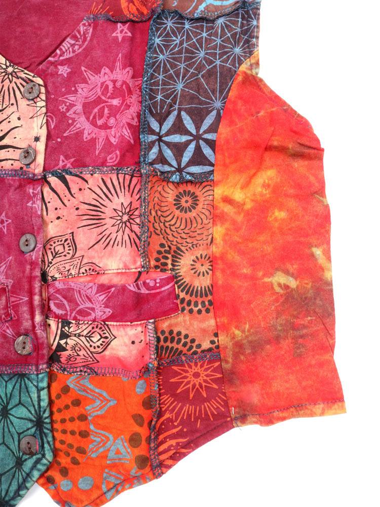 Chaleco patchwork artesanal: color y energía CCEV01