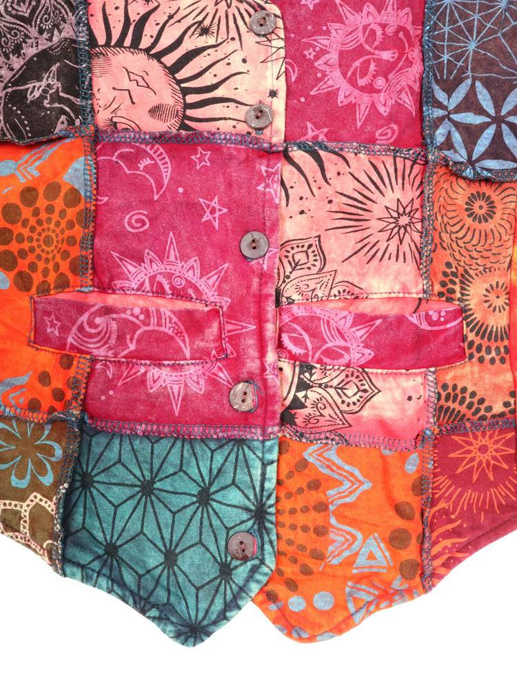 Chaleco patchwork artesanal: color y energía CCEV01