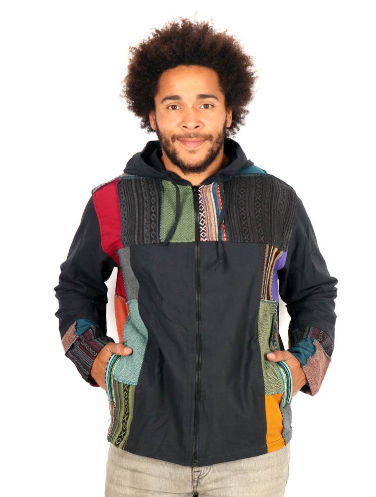 Sudadera patchwork hombre con capucha CHEV100