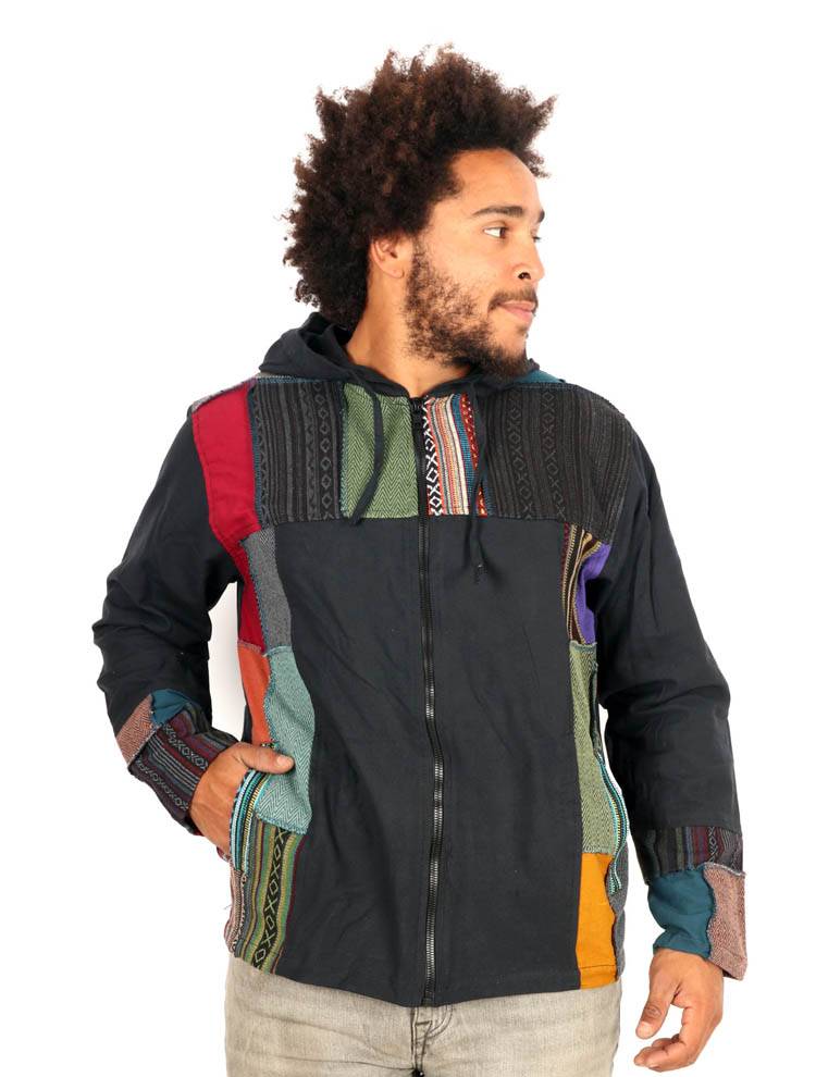 Sudadera patchwork hombre con capucha CHEV100