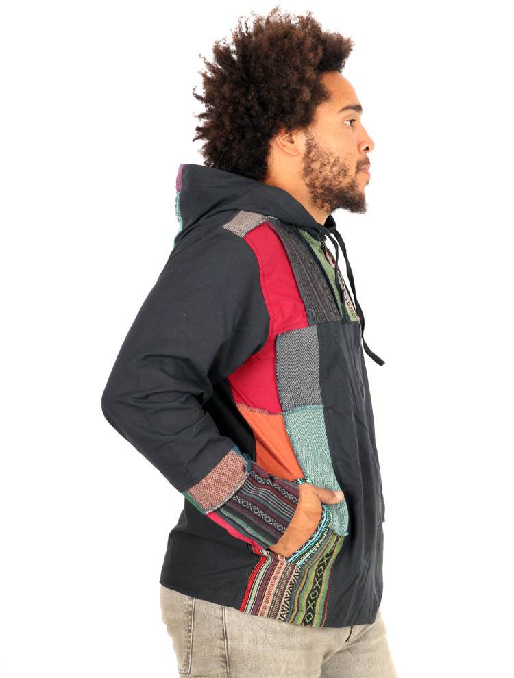 Sudadera patchwork hombre con capucha CHEV100