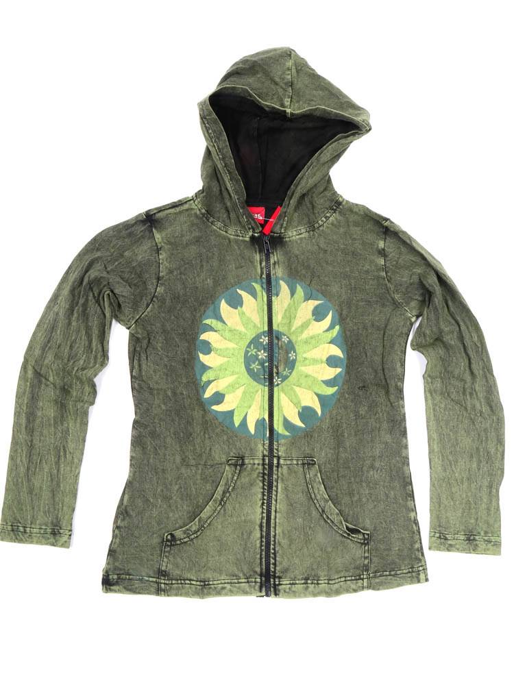 Sudadera sol y luna de espíritu libre CHEV101 color Verde