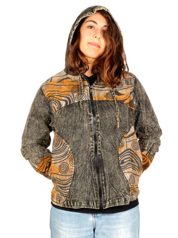 Chaqueta Lavada a la Piedra con Estampados Étnicos CHEV114