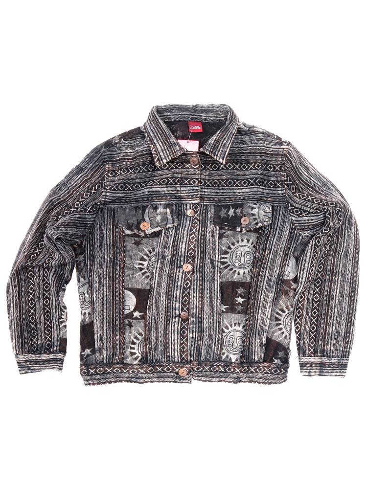 Chaqueta étnica sol y luna CHEV31 color Negro