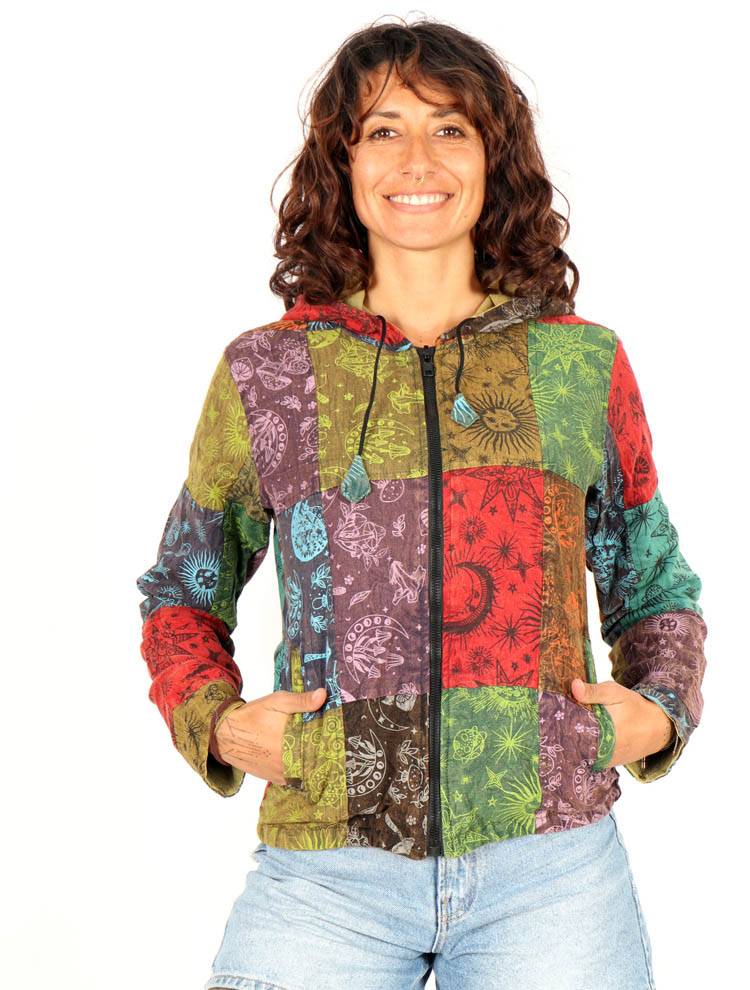 Sudadera patchwork ligera con capucha CHEV96