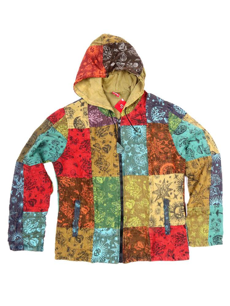 Sudadera patchwork ligera con capucha CHEV96