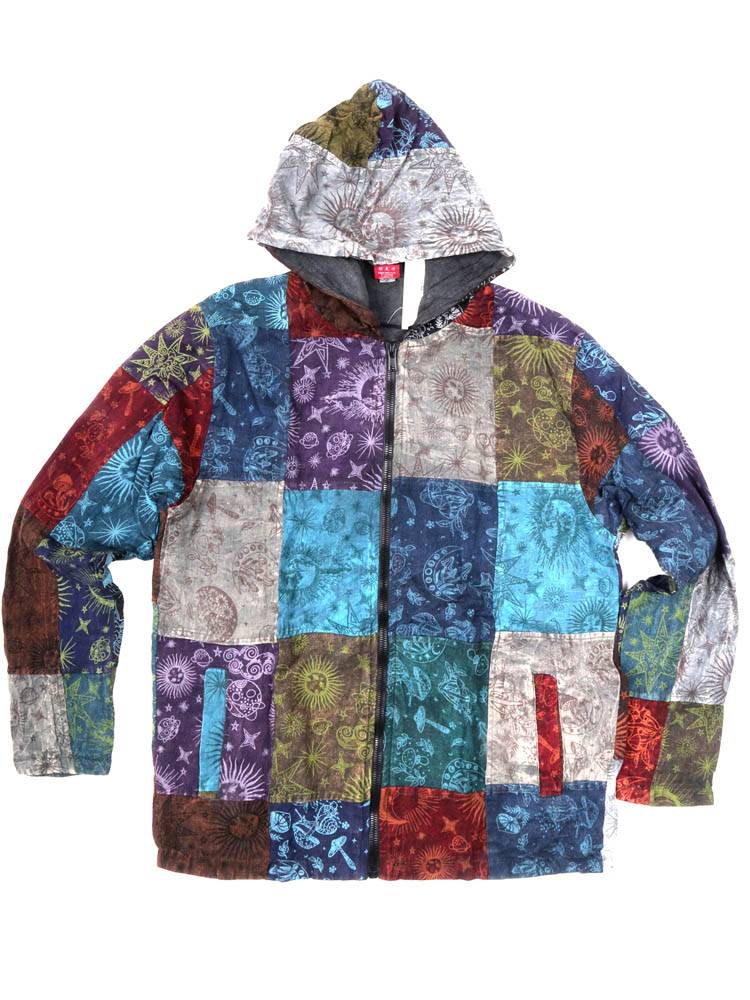 Sudadera patchwork sol y luna con alma artesanal CHEV97