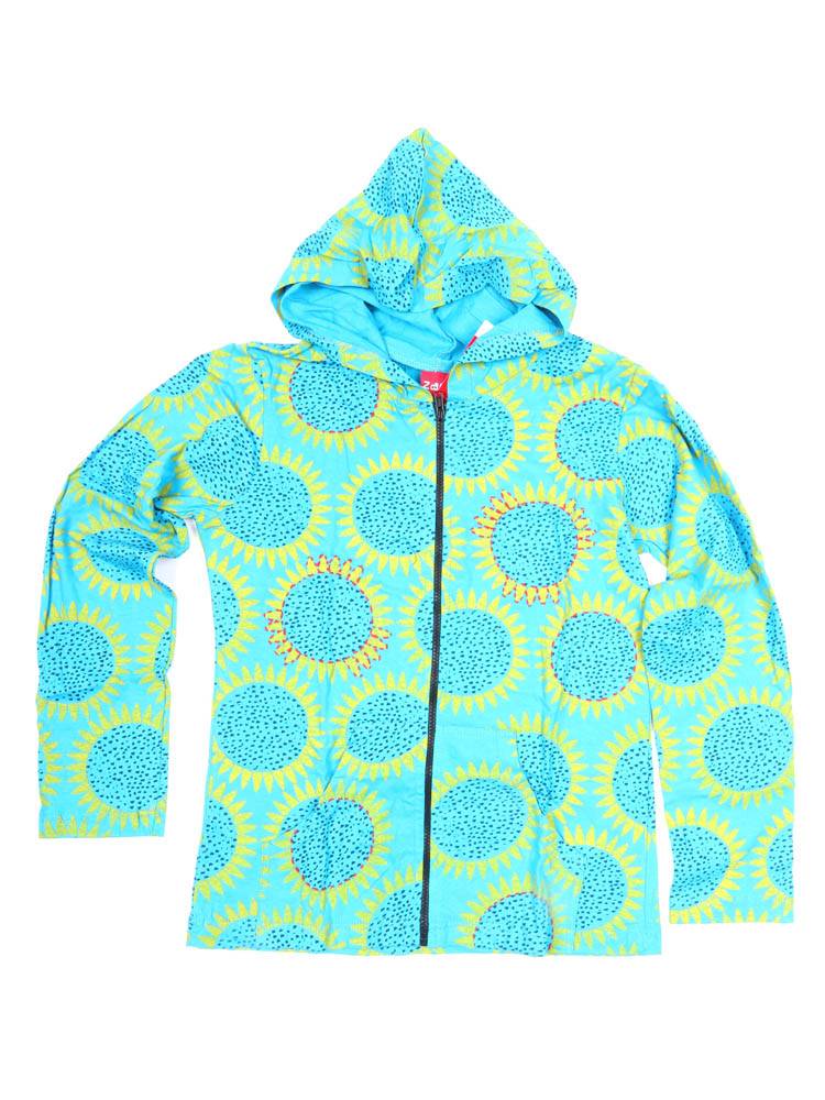 Sudadera de soles con detalles en crochet CHEV98 color Azul