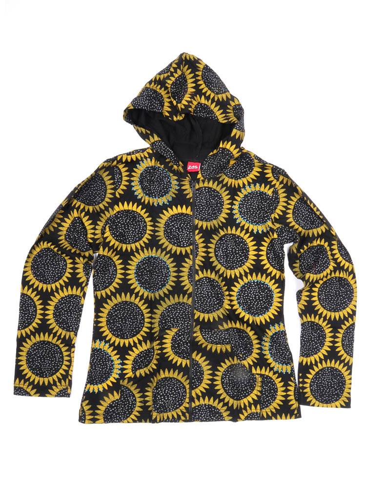 Sudadera de soles con detalles en crochet CHEV98 color Negro