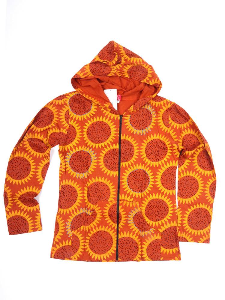 Sudadera de soles con detalles en crochet CHEV98 color Naranja