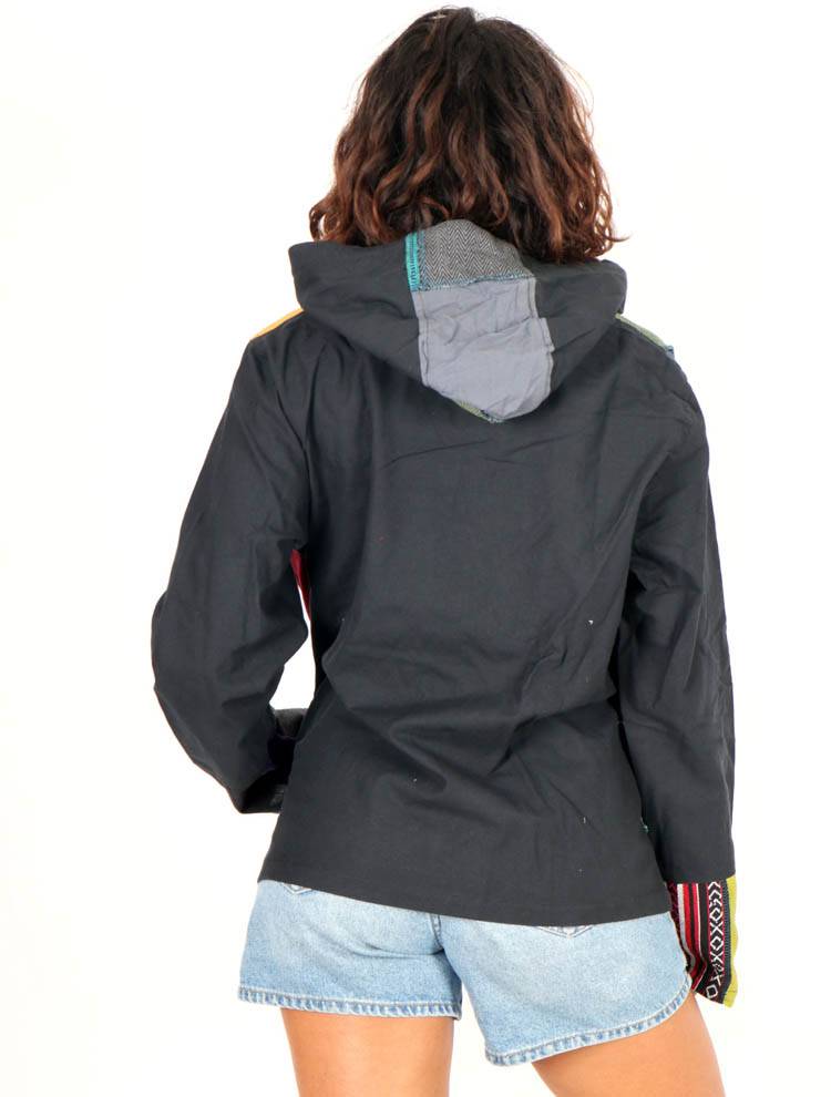 Sudadera patchwork artesanal con capucha CHEV99