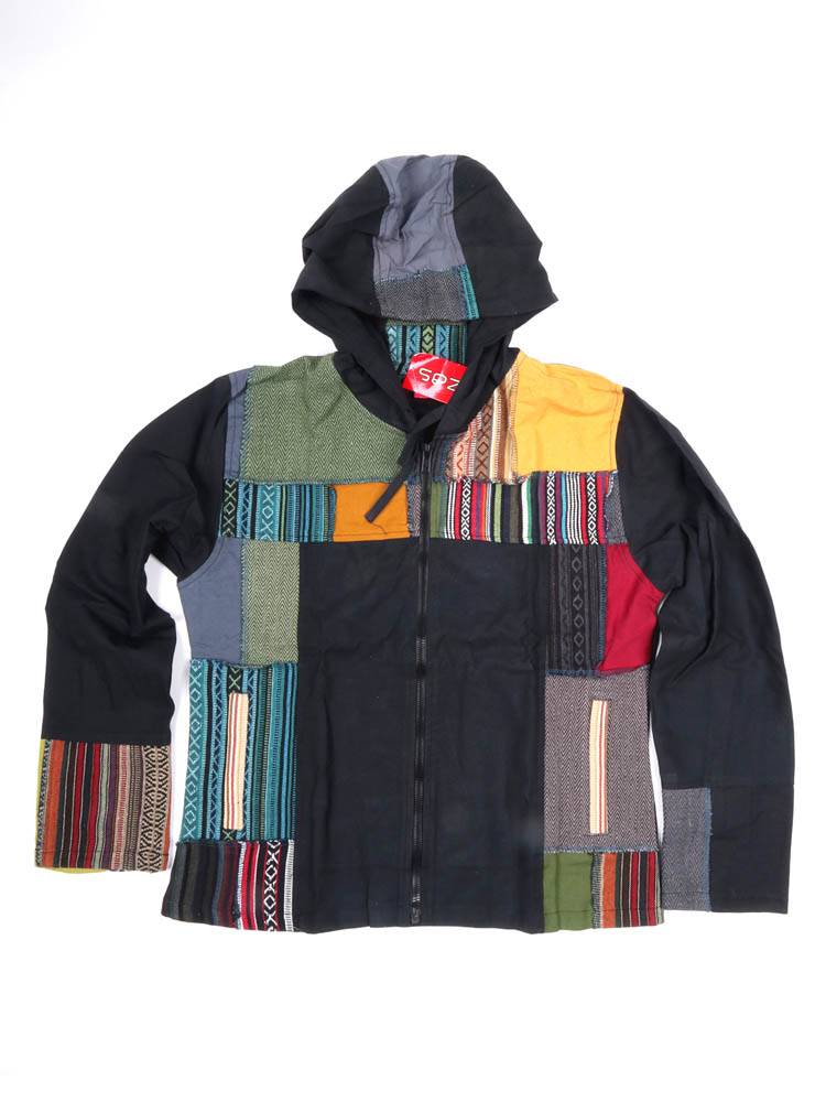 Sudadera patchwork artesanal con capucha CHEV99