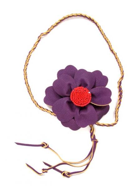 Modelo: Morado Cinturones Llaveros - cinturón flor cuero CIPO02 - Modelo Morado