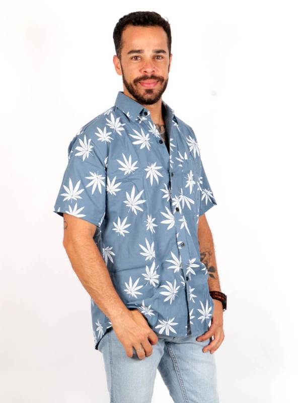 ▷ Camisa Hojas De Marihuana Grandes ZAS CMEK20