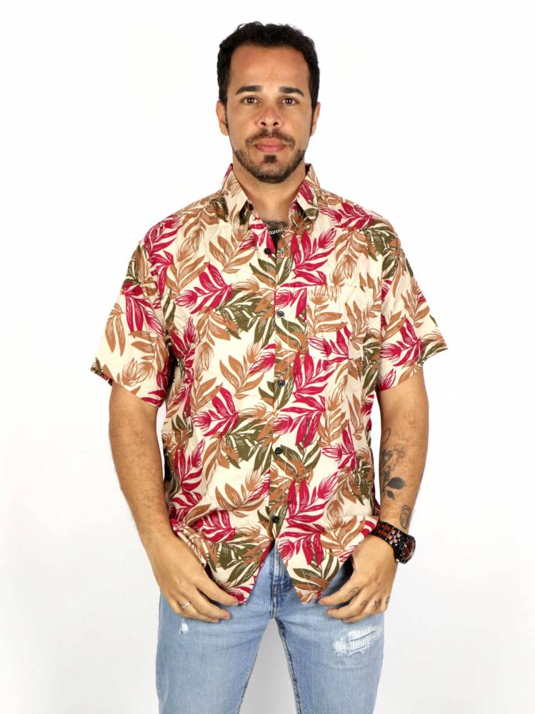 Camisa De Hojas y Flores [CMEK28] para comprar al por Mayor o Detalle en la categoría de Camisas Manga Corta