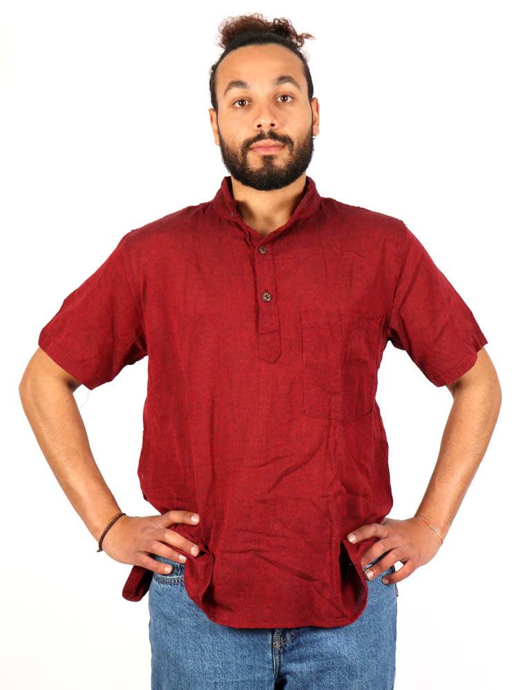 Camisa hippie lisa cuello mao [CMEV03] para comprar al por Mayor o Detalle en la categoría de Camisas Manga Corta