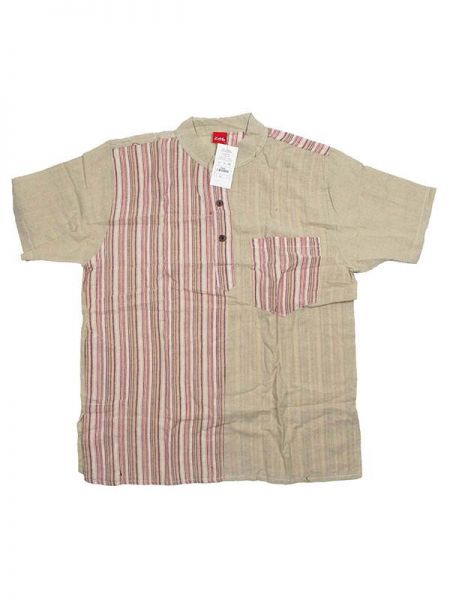 Modelo: Natural Camisas Hippies M Corta - Camisa de algodón combinado CMEV08 - Modelo Natural