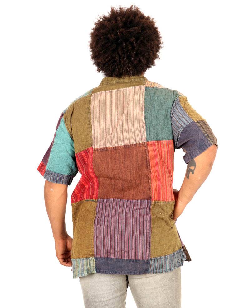 Camisa patchwork artesanal de alma viajera CMEV20