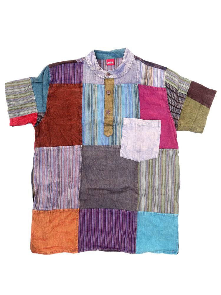 Camisa patchwork artesanal de alma viajera CMEV20