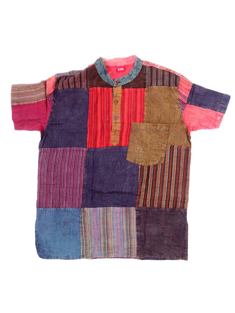 Camisa patchwork artesanal de alma viajera CMEV20