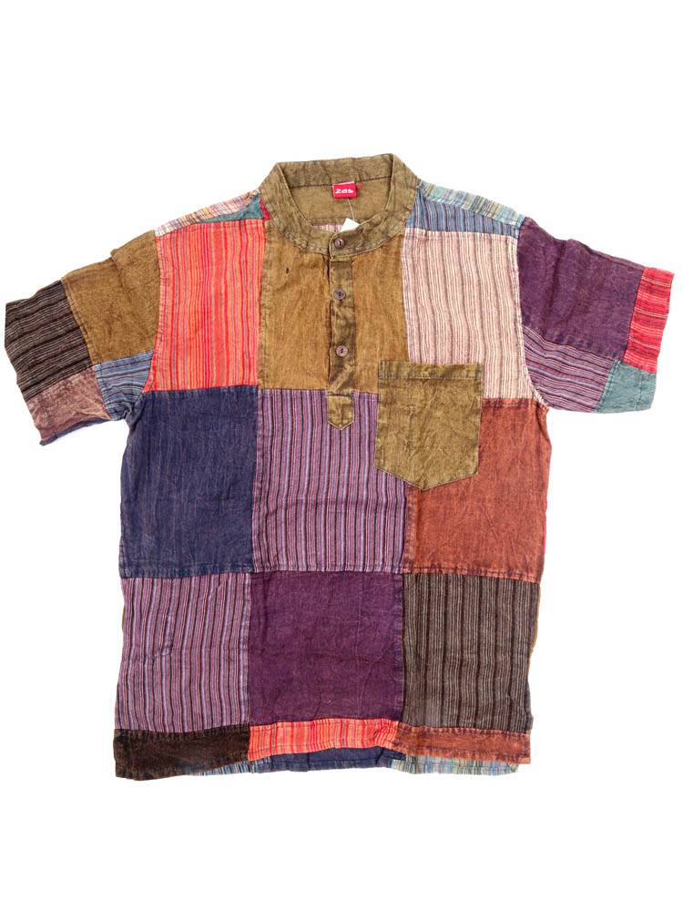 Camisa patchwork artesanal de alma viajera CMEV20