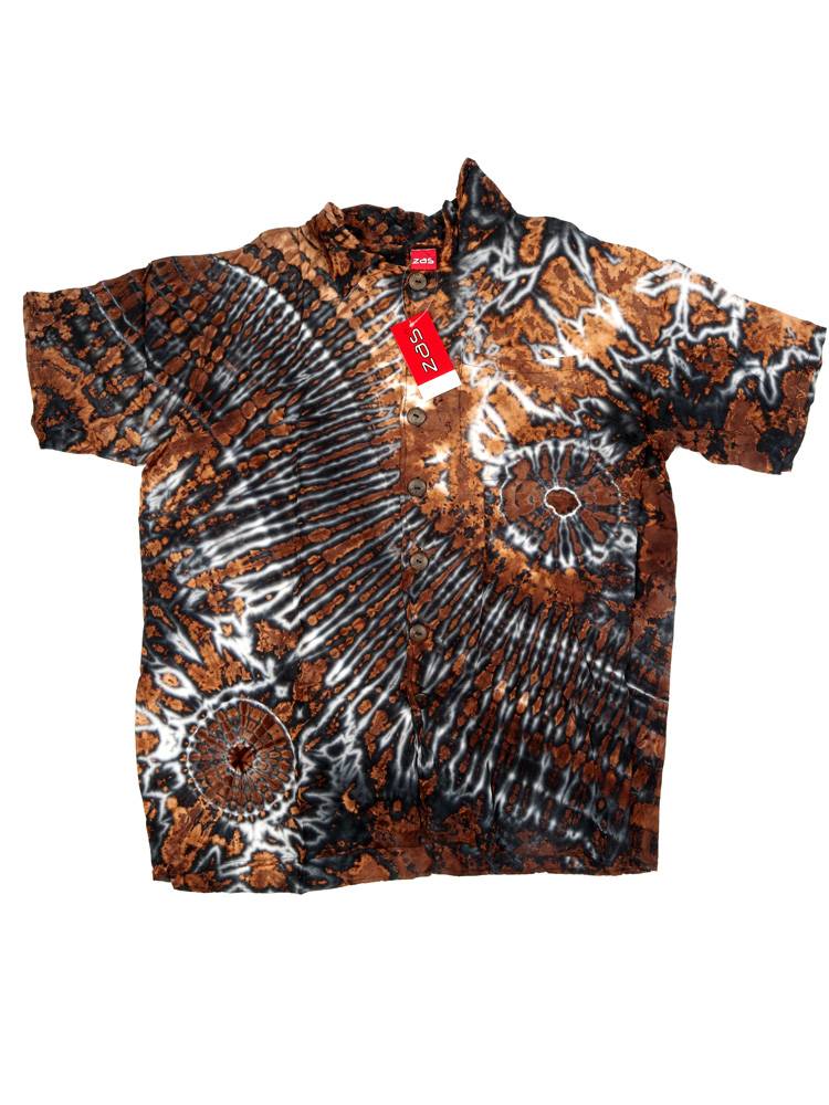 Camisa Tie Dye bicolor Unisex CMJU03-M color Marrón