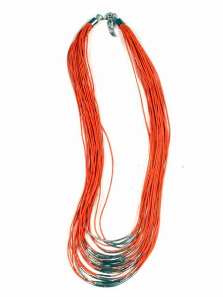 Collar étnico cordón multi vuelta decoración plata [COPA11] para comprar al por Mayor o Detalle en la categoría de Collares Artesanía