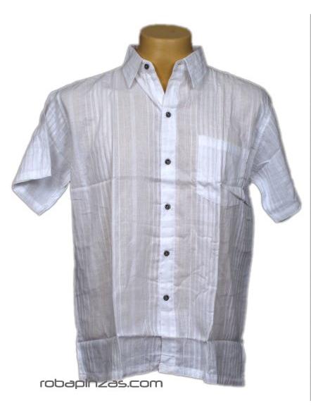 Modelo: Blanco Camisas Hippies M Corta - Camisa algodón botonadura CSRA01 - Modelo Blanco