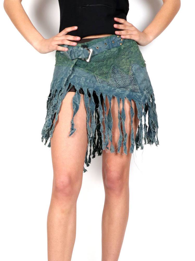 Minifalda hippie bordada con flecos [FAEV21] para comprar al por Mayor o Detalle en la categoría de Faldas y Minifaldas