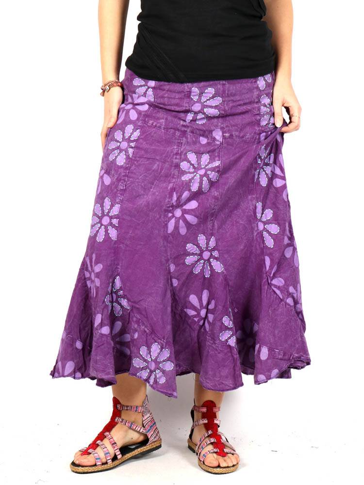 Falda de Volantes con Flores [FAEV23] para comprar al por Mayor o Detalle en la categoría de Faldas y Minifaldas