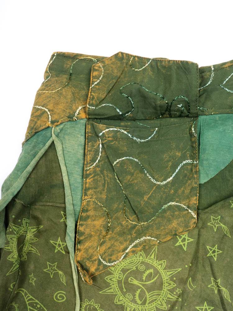 Minifalda Hippie Cruzada con Bordados y Flecos FAEV33