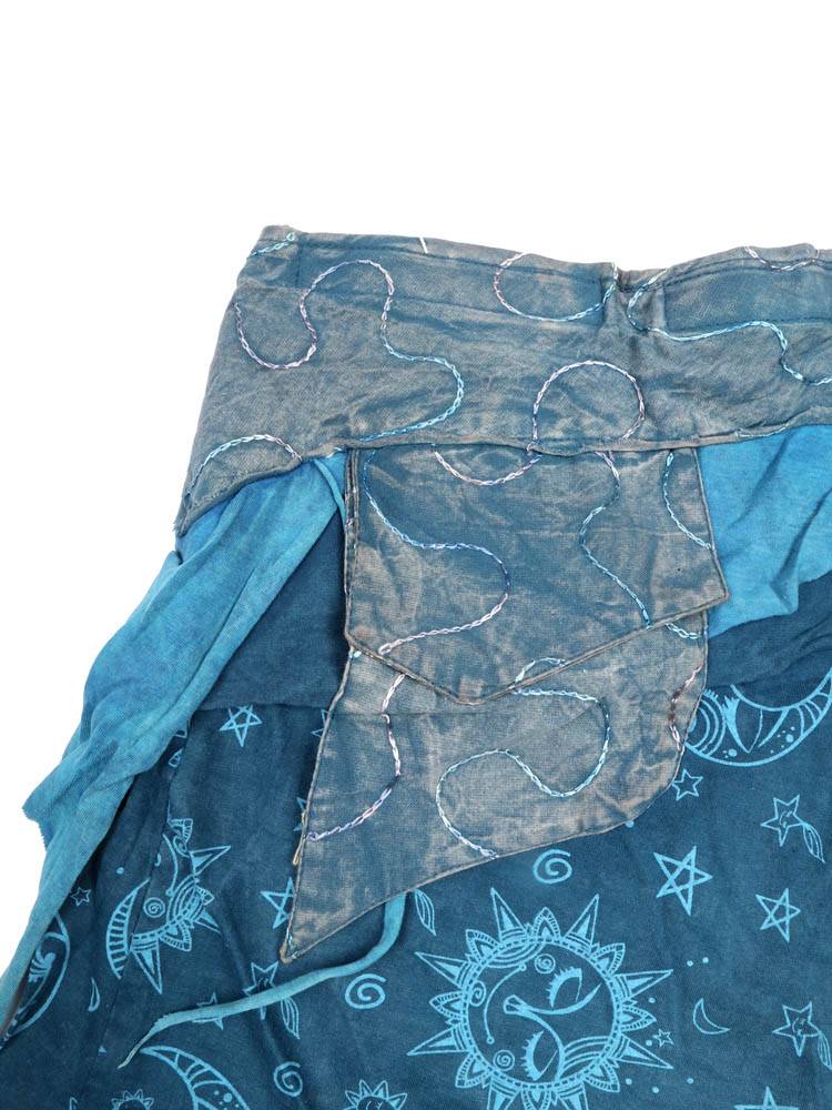 Minifalda Hippie Cruzada con Bordados y Flecos FAEV33