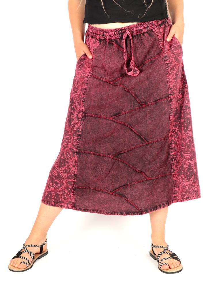 Falda patchwork sol y luna con esencia bohemia FAEV37