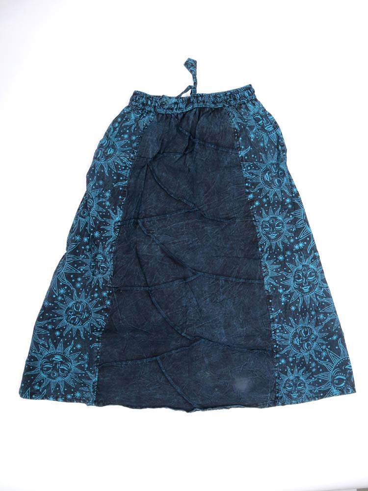 Falda patchwork sol y luna con esencia bohemia FAEV37 color Azul