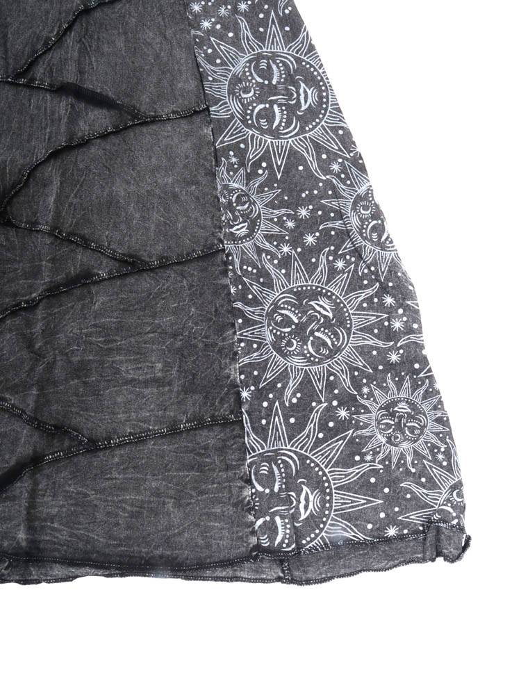Falda patchwork sol y luna larga abierta FAEV38