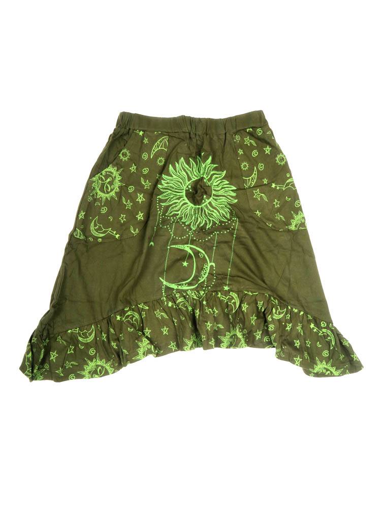 Falda sol y luna de aire místico FAEV39 color Verde