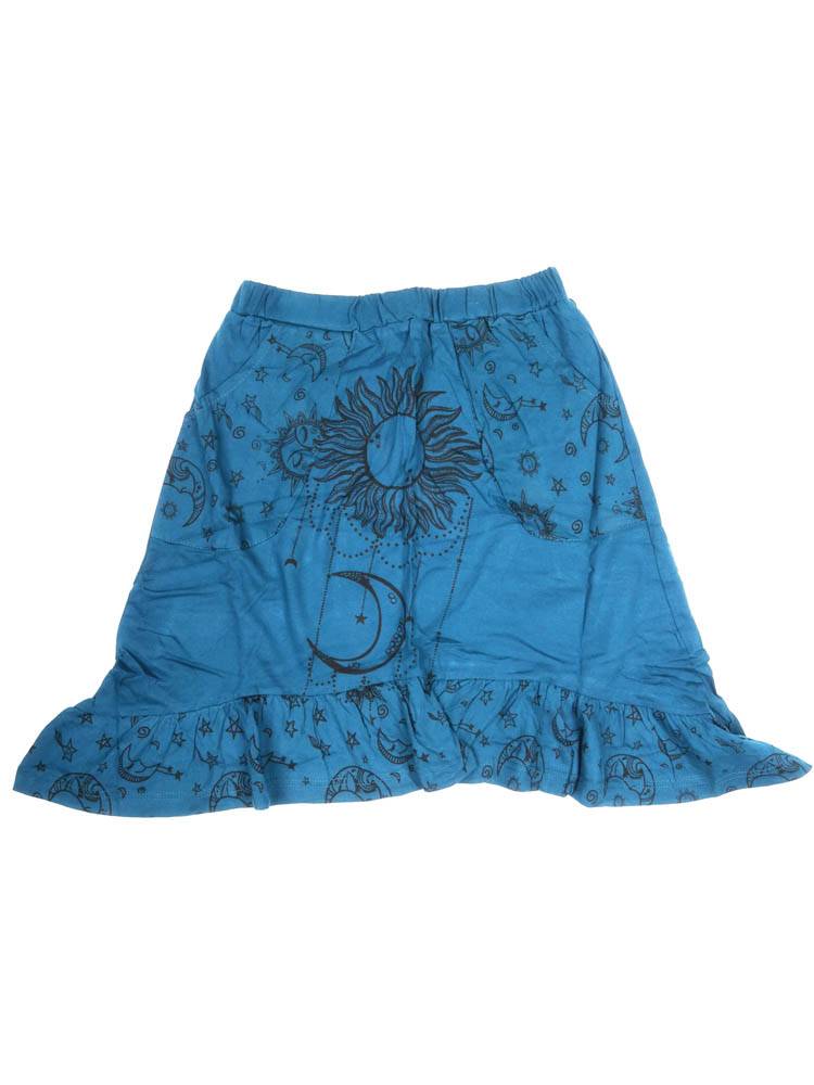 Falda sol y luna de aire místico FAEV39 color Azul