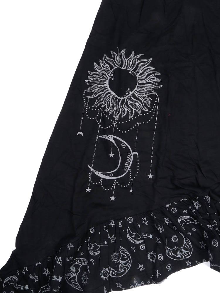 Falda asimétrica sol y luna de esencia bohemia FAEV40